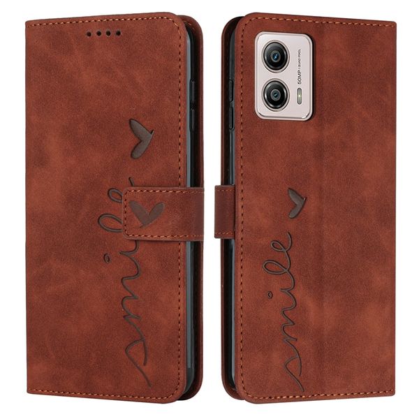 Custodie per Motorola G Stylus 5G 2023 Moto G53 G 5G E13 E73 X40 Pro Edge 2023 G72 E22 Heart Love Smile Portafoglio in pelle Luxury Cash ID Porta carte di credito Flip Cover Cinturino per borsa