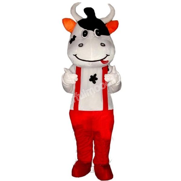 Cute Red Cattle Mascot Costumes Carnival Hallowen Gifts Unisex Outdoor Advertising Outfit Suit Holiday Celebration Personaggio dei cartoni animati mascotte