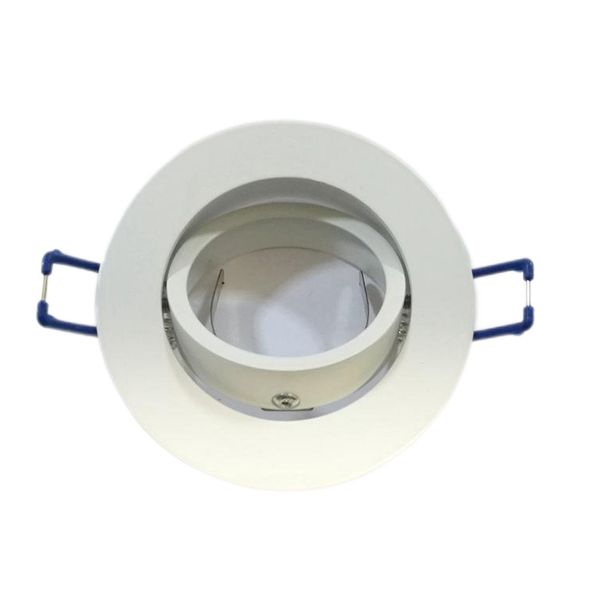 LED-Downlights, Rahmen, runde Leuchte, Beleuchtungszubehör, Halter, verstellbarer Ausschnitt, 65 mm, MR16, GU10-Glühbirne (schwarz), crestech