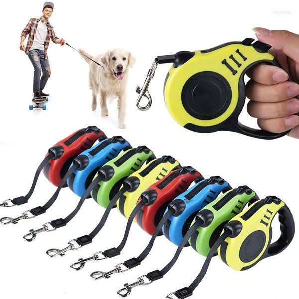 Collari per cani 3M / 5M guinzaglio retrattile durevole automatico flessibile cani cucciolo gatto trazione cintura in corda per prodotti per animali domestici di piccola taglia media