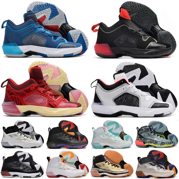 37s chaussures de basket-ball basses Bred Till Dawn Siren Rouge Noir Blanc Violet Bleu Invaincu Rui Hachimura Flight Jacket baskets tennis Taille 36-46