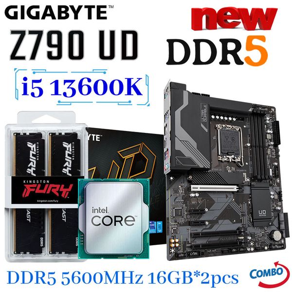 Gigabyte Z790 UD LGA 1700 Motherboard Intel Core I5 ​​13600K CPU DDR5 5600MHz 16GB*2 pcs Kit di memoria PCI-E 5.0 M.2 Nuovo