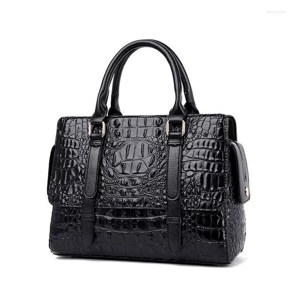 Bolsas de noite descontam uma fábrica de ombro único feminino de alta qualidade imitação de crocodilo padronizador de couro para compras de mensageiro grande