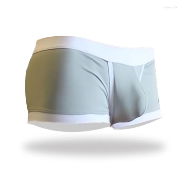 Mutande AIIOU 2023 Mens Boxer Ice Silk Biancheria intima sexy Morbide mutandine maschili Boxer 3D Pouch Shorts Confortevole traspirante Breve