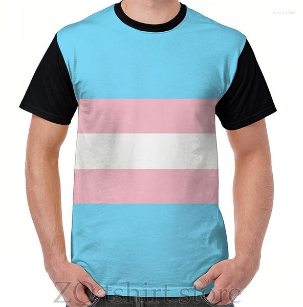 Herren-T-Shirts, Trans-Pride-Flagge, Grafik-T-Shirt, Herren-Tops, T-Shirt, Damen-Shirt, lustiger Aufdruck, O-Ausschnitt, kurze Ärmel