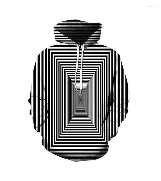 Herren Hoodies 2023 Frühling Herbst 3D Geometrische kinder Hoodie Schwarz Weiß Streifen Mode Lässig Männer/Frauen Mit Kapuze Sweatshirt