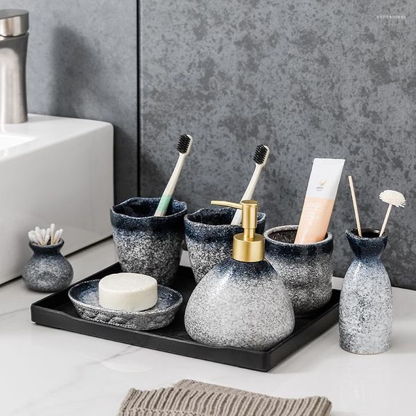 Banyo aksesuar seti beş parçalı banyo ev ışığı lüks lüks çamaşır yıkama fincan japon diş el
