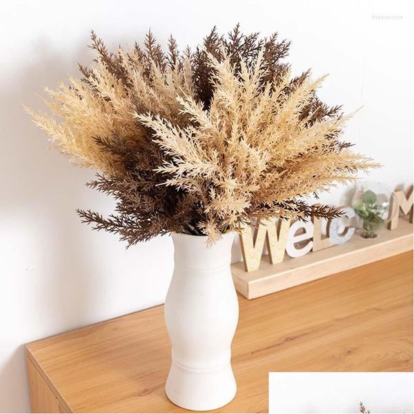 Flores decorativas grinaldas 5pcs Artificial Wheat Grass Fake Plant Garden Garden Decoração Natural Party Christmas Party Su dhjn8