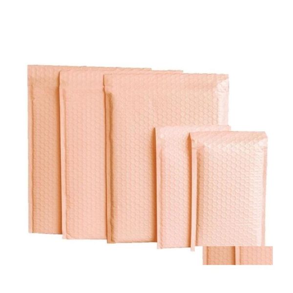 Geschenkverpackung 50 Stück rosa Poly Bubble Mailer Gepolsterte Umschläge BK gefütterte Polymailer-Beutel zum Verpacken von Maile Self Seal 220427 Drop Deliver DHYXG