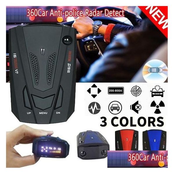 Sistema de segurança do carro Detector de radar 16 banda 360 Speed ​​Alarm Anti GPS Câmera laser com alerta de voz Vigilância de entrega de gota Other pr dhsri