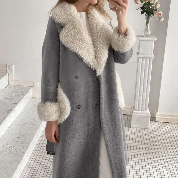 Giacche da donna Idee natalizie Cappotto da donna in finta lana Camicetta Trench sottile Giacca lunga Cintura sottile Cappotto elegante Capispalla