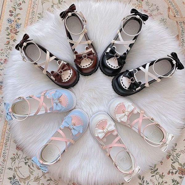 Scarpe eleganti HOUZHOU Scarpe Kawaii Lolita Stile giapponese Mary Jane Scarpe con plateau Donna Jk Uniform Soft Girl Fashion Y2k Designer Ladies 230311