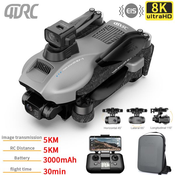 Akıllı İHA 4DRC F13 GPS Drone 8K Profesional HD Kamera 5km EIS 3AXIS Antishake Gimbal FPV Dronları Fırçasız Quadcopter RC Helikopter Dron 230310