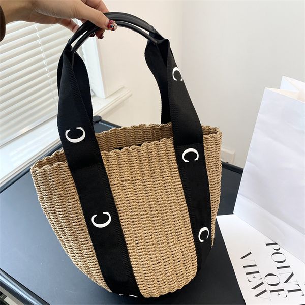 Summer Straw Totes Mulheres Moda Moda Casual Saco Designer de Luxuros Bolsas de Compras Feminino Vintage Teca Bolsa Bolsas Bolsas