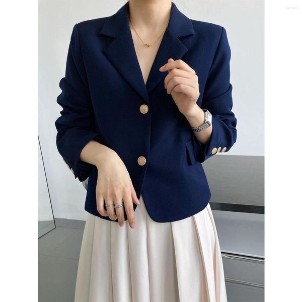 Jackets femininos Spring Autumn Suit Short Coat Casa Feminina Vente 2023 Moda Coreana Moda Moda Black for Feminino