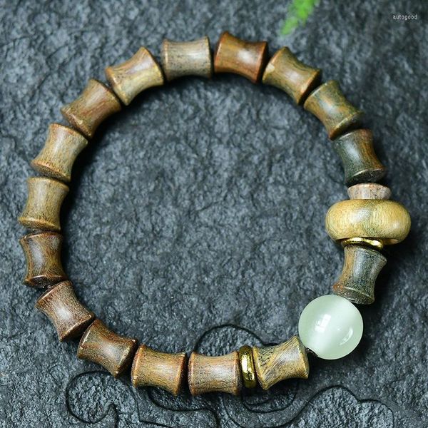 Strand Vintage Houten Kralen Elastische Armbanden Voor Vrouwen Mannen Natuursteen Edelsteen Chakra Yoga Armband Mode-sieraden Accessoires