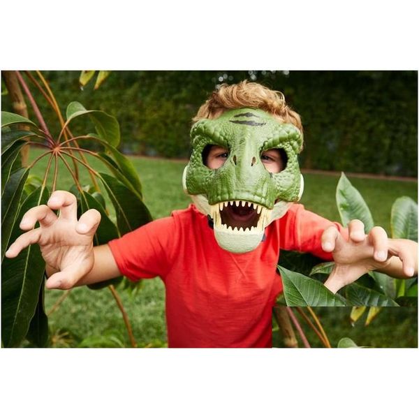 Maschere per feste 17 disegni Dinosauro con mascella mobile Creativo Halloween Cosplay Horror Raptor Latex Deco 220920 Drop Delivery Home Garden Dhvak