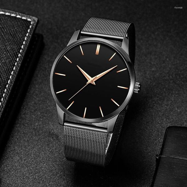 Armbanduhren 2023 Herren Mode Ultra-dünn Watch Casual einfaches Geschäft aus Edelstahl-Mesh Band Quarz