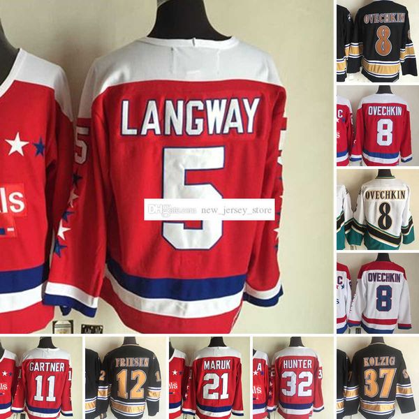 1974-1999 Movie Retro CCM Hockey Jersey Stickerei 8 AlexOvechkin 68 JaromirJagr 5 RodLangway 11 MikeGartner 21 DennisMaruk 32 DaleHunter 12 JeffFriesen Jerseys