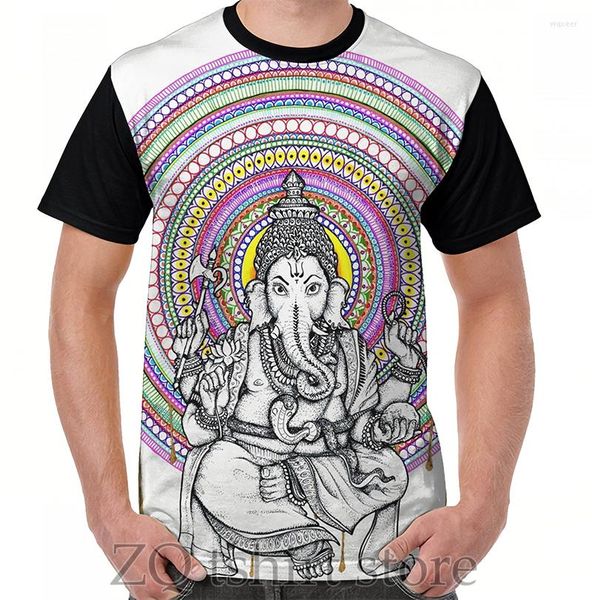 Herren-T-Shirts, Elefanten-Shiva-Grafik-T-Shirt, Herren-Tops, T-Shirt, Damen-Shirt, lustiger Aufdruck, O-Ausschnitt, kurze Ärmel