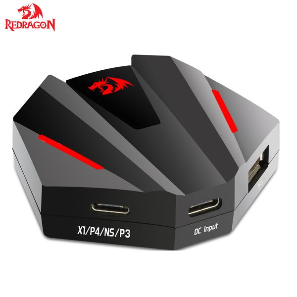 N GA250 Teclado Vulcan e adaptador de mouse LED CONVOLE CONVOLE COMPATÍVEL PARA Nintendo Switch PS3/4 Xbox One