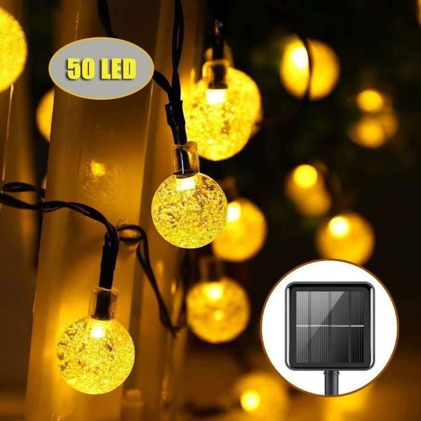 Saiten Led Solar String Fairy Lichter Blase Kristall Ball Urlaub Outdoor Lampe Für Girlanden Weihnachten Hochzeit Party DecorLED