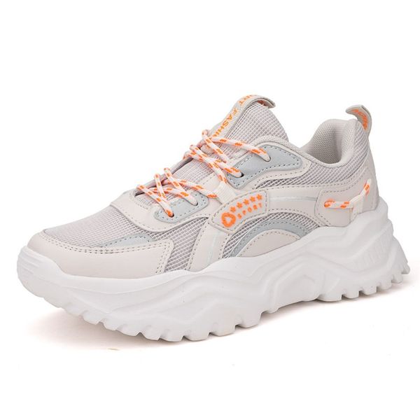 Sapatos casuais primavera nova sola grossa aumenta esportes populares sapatos de pai feminino de moda feminina respirável solteiro solo solo mole tendência 029