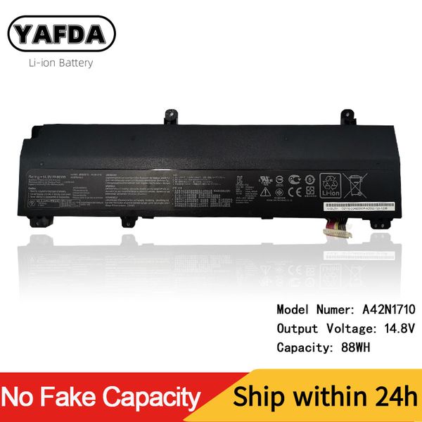 Tablet-PC-Akkus YAFDA A42N1710 14,8 V 88 Wh 5800 mAh Laptop-Akku für Asus ROG Strix GL702 GL702VI GL702VI-1A A42N1710-02 A4