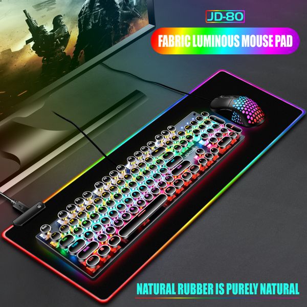RGB Gaming Mouse Padleri Büyük Mousepad Gamer Mat Renkli Arka Işık Bilgisayar Led Masa PC Mekanik Klavye Mat 900x400cm