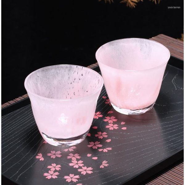 Tazze Piattini Fiori di ciliegio Tazza pastello Tè giapponese Innovativo metodo di cottura Vetro che cade Yingcai