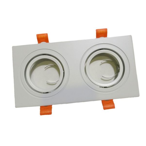 Gebürsteter Silber-Doppelend-Beleuchtungszubehörhalter MR16/GU10-Lichthalter Spotlichthalter Lichtschale Gesichtsring Einbaulampenhalter Zeichnung crestech168