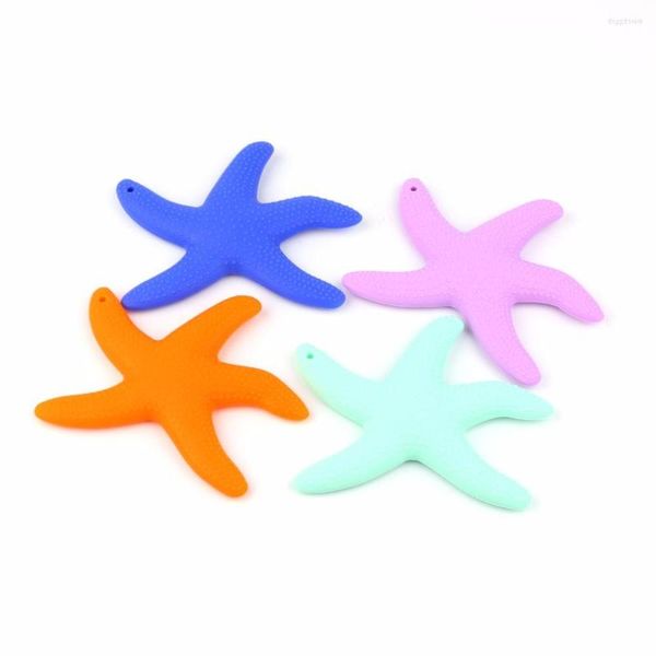 Collane con ciondolo TYRY.HU 1PC Perline in Silicone per Bambini Ballando Stelle Marine BPA Collana Fai da Te Gratuita Masticazione Dentizione Giocattolo per Addestramento dei Denti