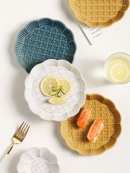 Ужинать наборы посуды в костяном блюде керамика домашний обеденный стол с костями.