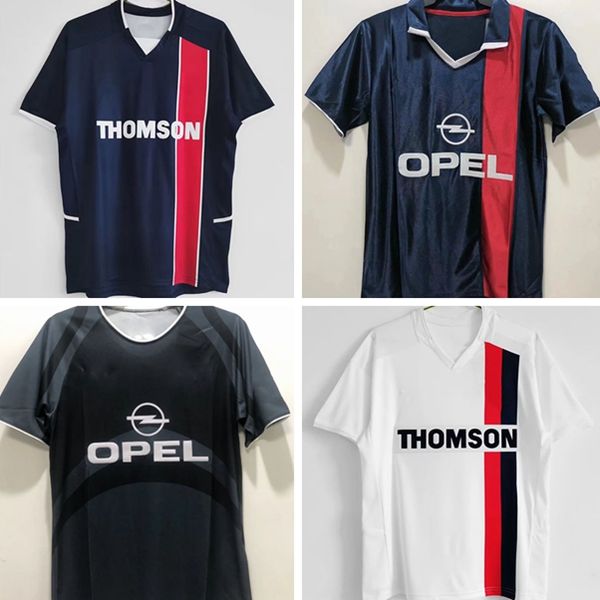 Ретро футбольные трикотажные изделия 1998 1999 год Weah Anelka Okocha Ibrahimovic Ronaldinho Beckham Psgs Рубашки классические рубашки винтажные комплекты мужчины Maillots de Football Jersey