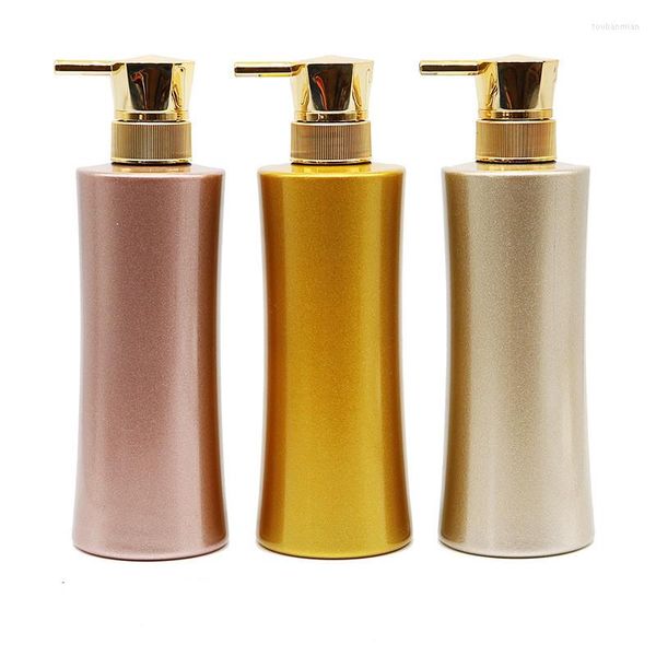 Bottiglie di stoccaggio 6 pezzi 500 ml Bottiglia di shampoo oro Gel doccia rosa disinfettante per le mani Vaso vuoto rosa Contenitori cosmetici Imballaggio