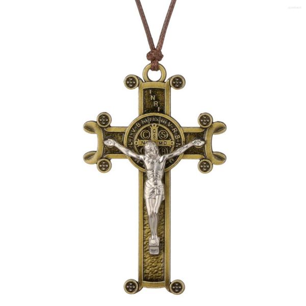 Подвесные ожерелья Cottvoadjustable веревочная цепь 3 цвета CSPB экзорцизм распятия распятие по крести