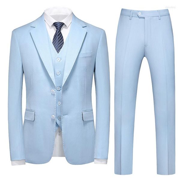 Abiti da uomo Plyesxale Sky Blue Mens Suit 5xl Slimt Wedding For Uomo Maschio di alta qualità Business Formale Pantaloni gilet Q1320