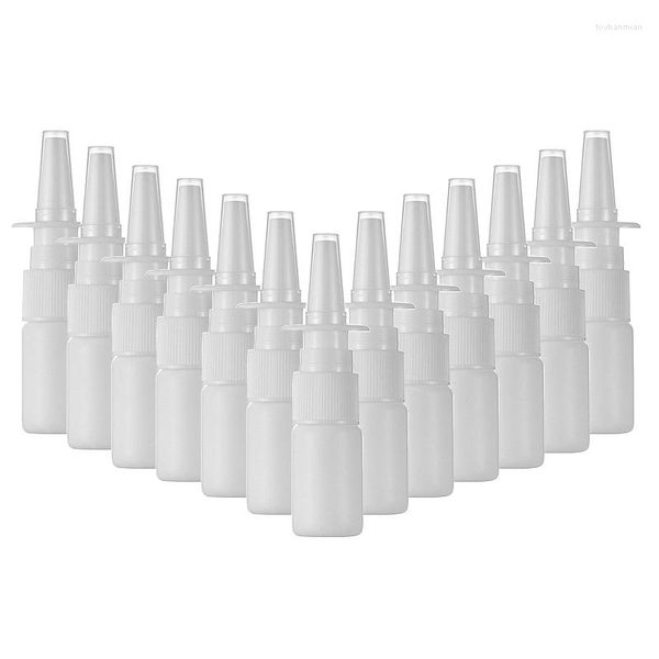 Bottiglie di stoccaggio 100 pacchi 5 ml di plastica bianca pompa a spruzzo nasale spruzzatore nebulizzatore bottiglia riutilizzabile per applicazioni di lavaggio con acqua salina