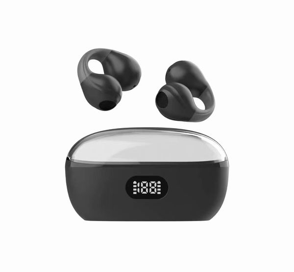 1 PC Novos acessórios para fone de ouvido AIR8 Bluetooth clipe de fone de ouvido tipo de orelha inovação verdadeiro par sem fio cinto de ouvido compartimento de carregamento display digital modelo de negócios anel externo