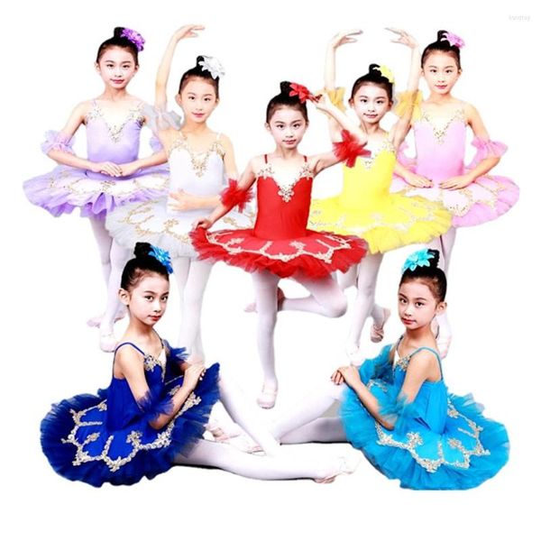Abbigliamento da palcoscenico Abito da balletto per bambini White Swan Dance Training Costume da cabaret da principessa per ragazze
