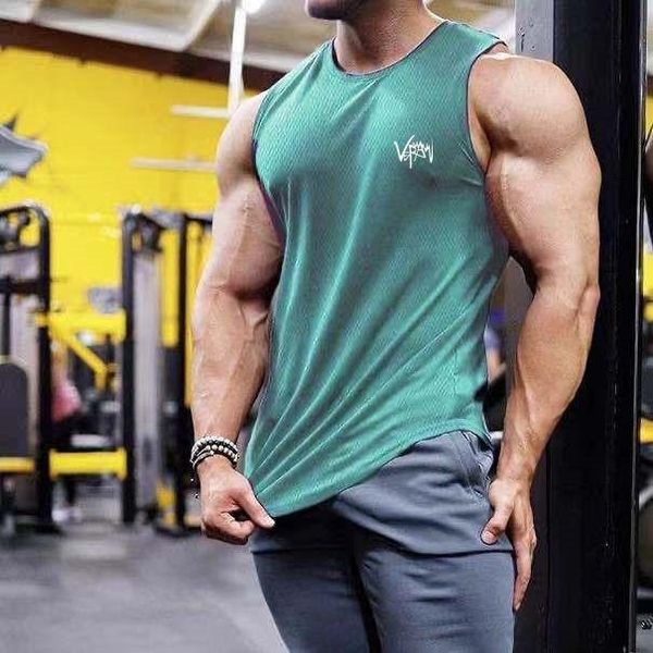 Camas de camisetas masculinas Misco de colete sem mangas Masculino Movimento de secagem rápida Logo de camiseta curta INSPORTES DE GYM ROUS