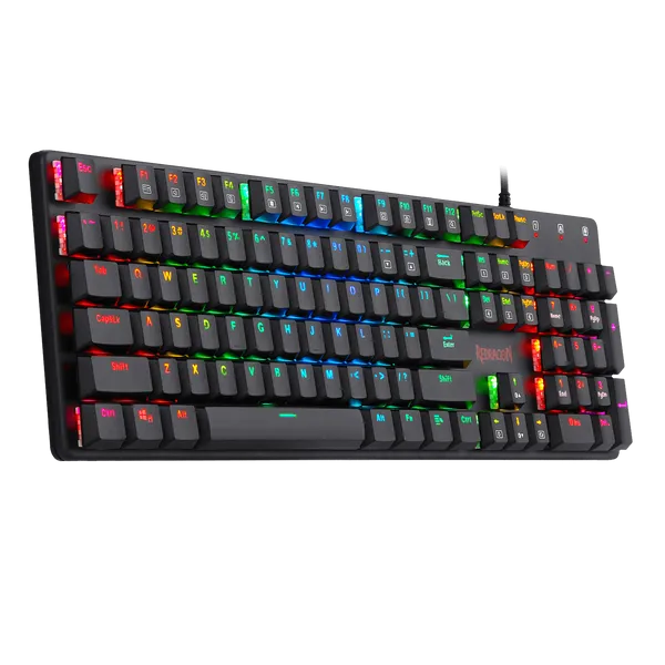 n K589 RGB Ultradünne mechanische Gaming-Tastatur, 104 Tasten, Anti-Ghosting, schnelle Betätigung, weniger Federweg für PC-Gamer