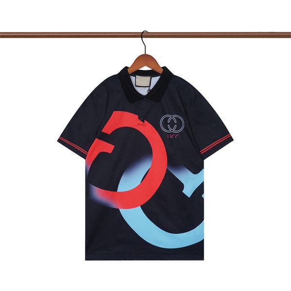 New Fashion London England Polos Shirts Designers Mens Camisetas High Rua Bordado de Impressão Tirina Men Summer Cotton Casual T-shirtsq5