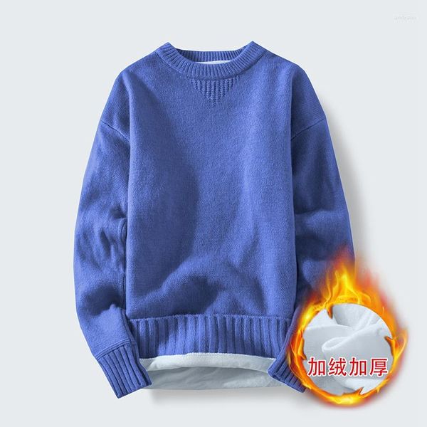 Maglioni da uomo Approvvigionamento di prodotti Maglione invernale spesso con pile per adolescenti. Solido caldo degli studenti delle scuole superiori