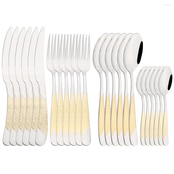 Set di stoviglie 24 pezzi di alta qualità set di coltelli forchetti cucchiaio caffè posate in acciaio inossidabile posate da cucina regalo di compleanno