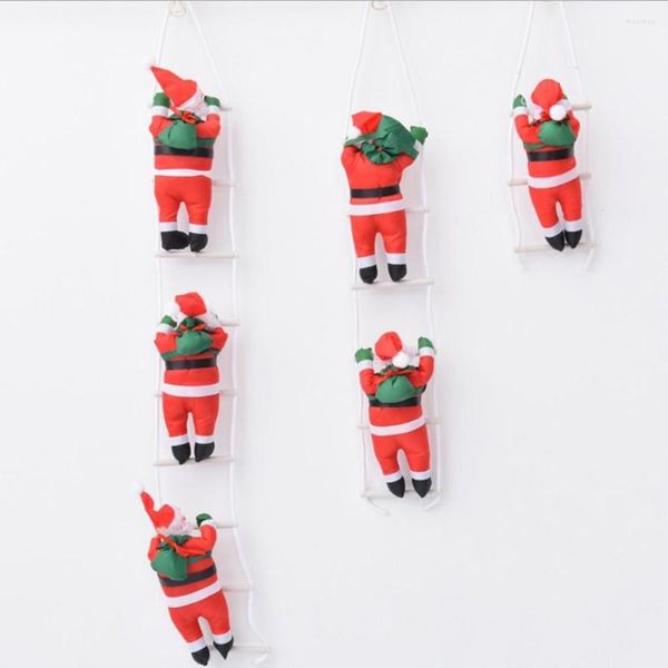 Weihnachten Dekorationen Santa Claus Klettern Auf Seil Leiter Baum Hängen Ornament Für Home Zimmer Garten Decor Kinder Kinder Geschenke