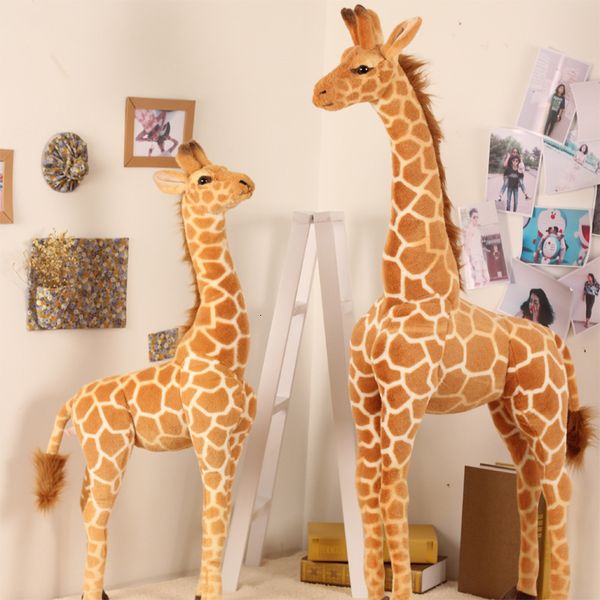 Bambole di peluche 50120 cm Giant Real Life Giraffa Giocattoli di peluche Animali di peluche di alta qualità Bambole Morbide Bambini Bambini Regalo di compleanno per bambini Decorazioni per la camera 230310