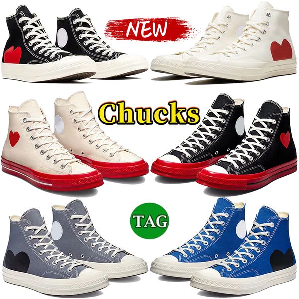 Chucks Skate-Schuhe für Herren und Damen, hochweiß, blau, Zwischensohle, Comme-Turnschuhe, modische Luxus-Augen-Sneaker, Designer-Männer und Damen, Plattform, Segeltuch, Schnürung, Paar-Trainer