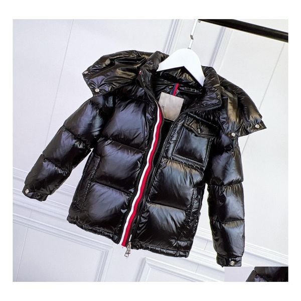 Down Count Kids Hooded Winter Coats Erkek Kız Kalın Sıcak Out Giyim Üstleri Bebek Dış Giyim 90 Beyaz Ördek Ceketleri Çıkarılabilir Kapak Rüzgar Dhxtk