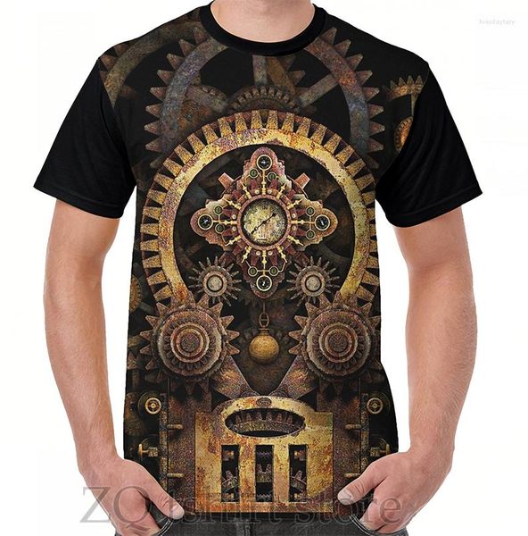 Herren T-Shirts Infernal Steampunk Vintage Machine #2B Grafik T-Shirt Männer Tops T-Shirt Frauen Shirt Lustiger Aufdruck O-Ausschnitt Kurzarm T-Shirts